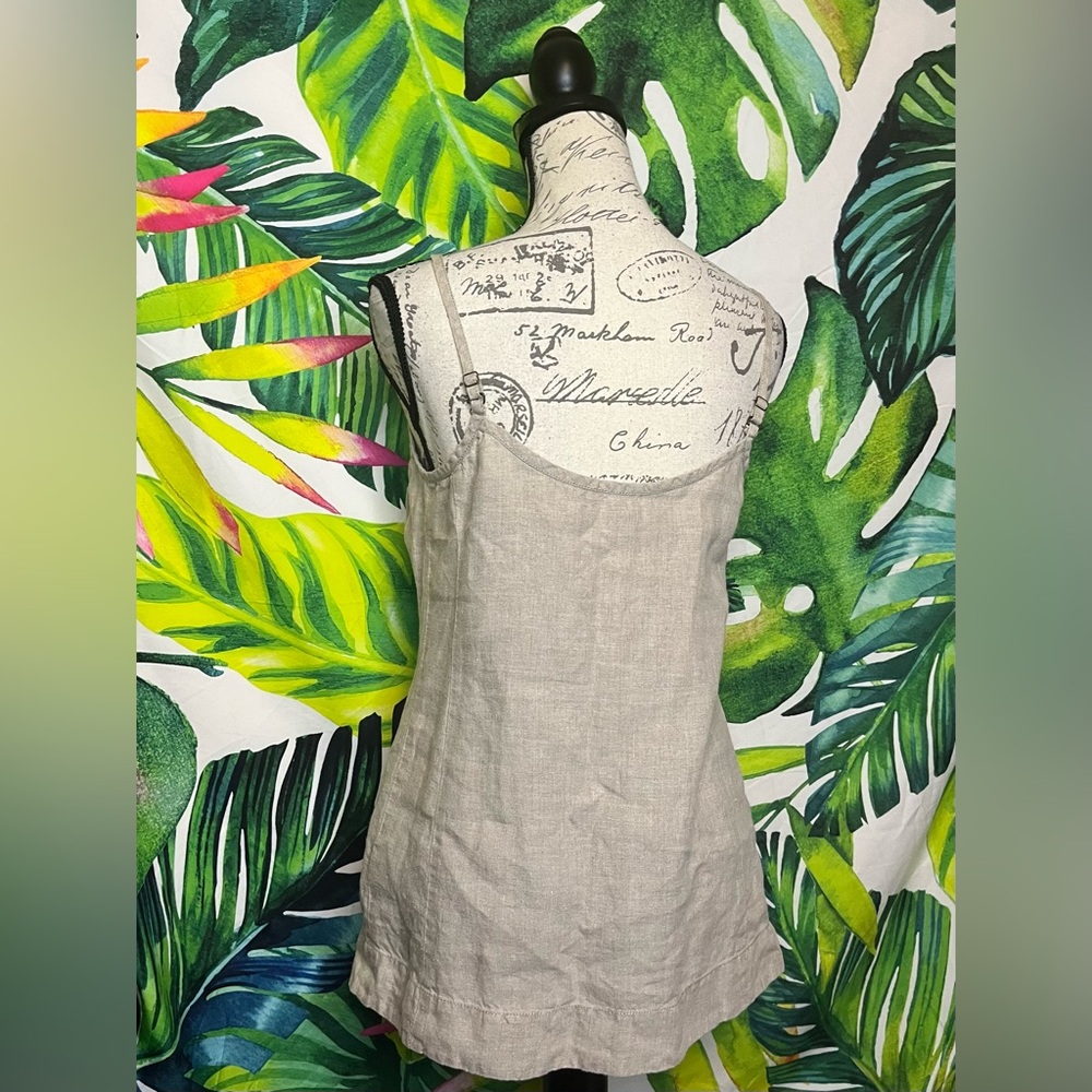 Eileen Fisher XS/S Taupe Beige Sequin Embroidered Adjustable Strap Camisole Tank - Picture 2 of 7